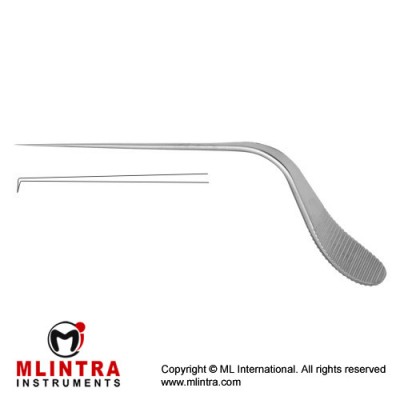 Zoellner Micro Ear Needle Angled 90° Downwards Stainless Steel, Tip Size 0.5 mm